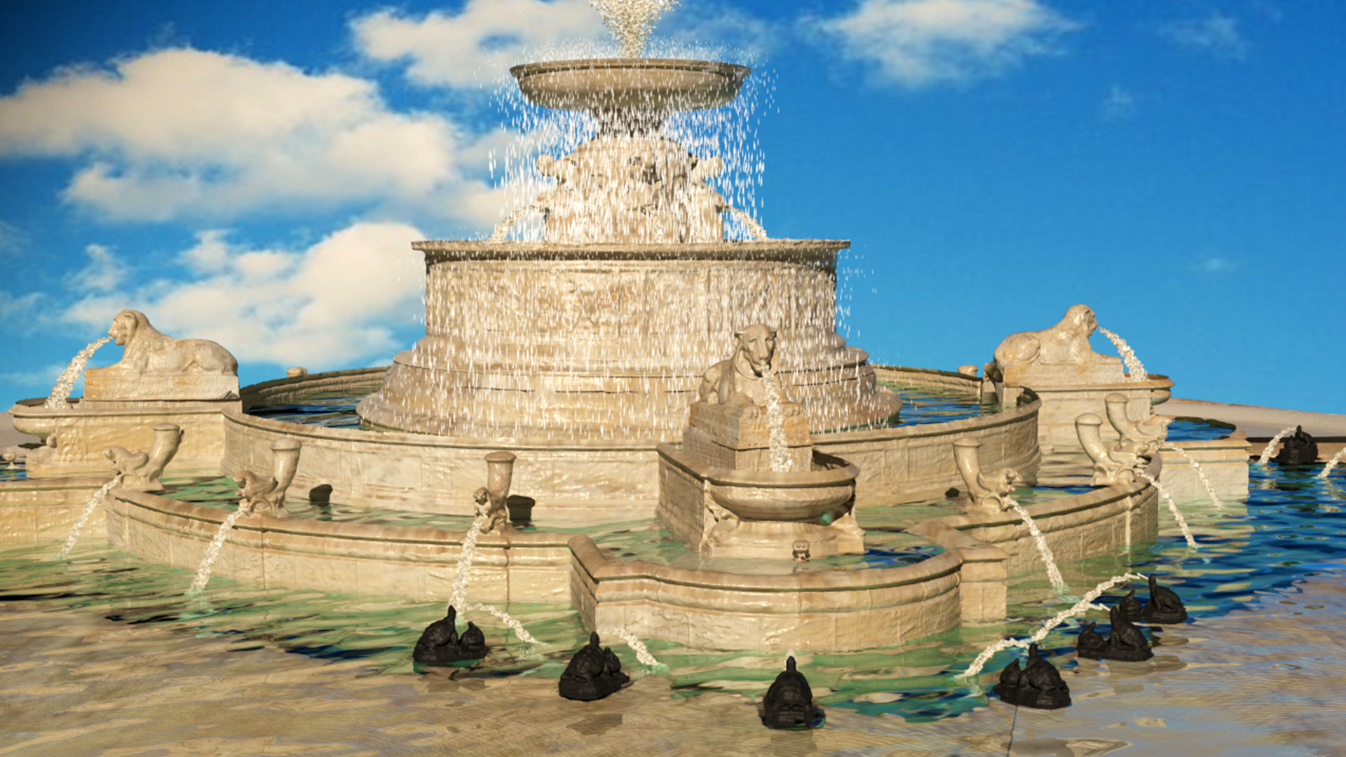 Reality Capture of James Scott Fountain on Belle Isle in Detroit Michigan Belle Isle Fountain Monument Scan