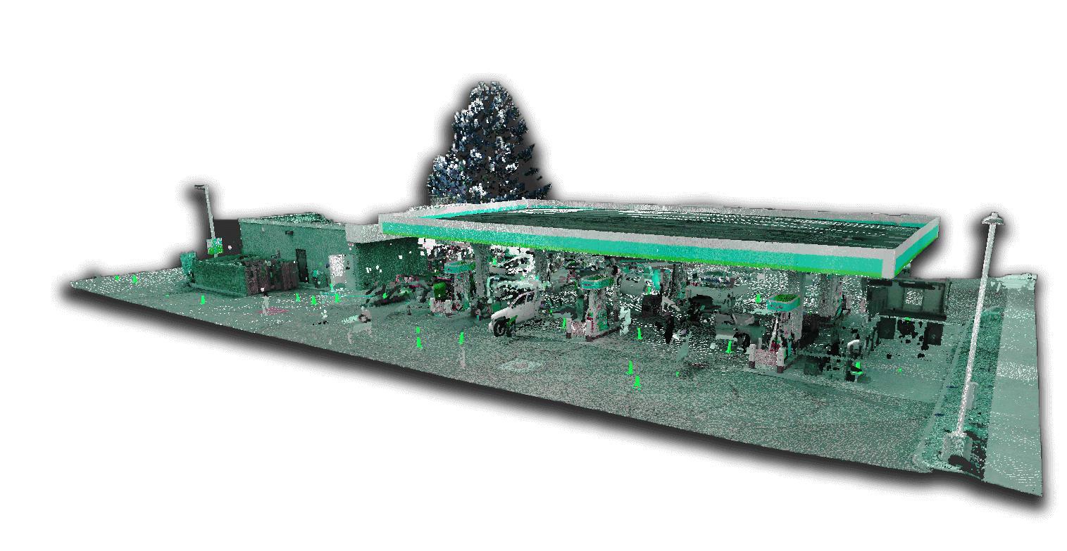 Point Cloud Data Gas Station Laser Scan PMC point cloud data of gas station from 3d Laser Scan for Multi Site project