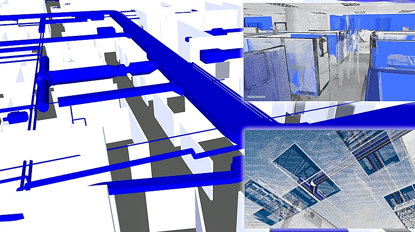 Laser scan of large facility